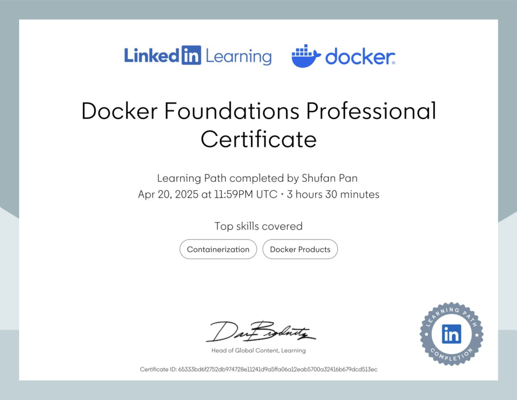 Linkedin Learning Docker Foundations Professional Certificate